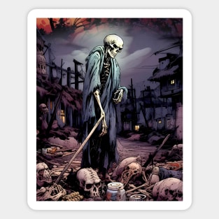 Haunting Halloween Spirit: Skeleton Dreams Magnet